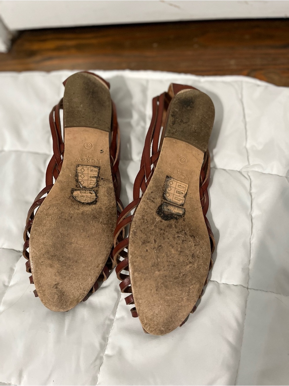 J. Crew Brown Woven faux Leather Slingback Sandals, women’s size 8 - Picture 6 of 6